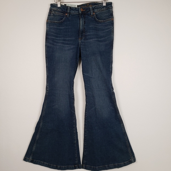 Wrangler Retro Womens High Rise Trumpet Flair Wide Leg Jeans Size 29 x 32 - Picture 2 of 16